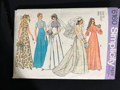 an old fashion sewing pattern for brides and bridal gowns