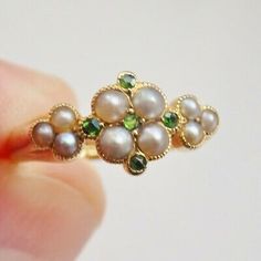 Stunning Antique Victorian 18ct Gold Pearl & Demantoid Garnet Cluster Ring c1900 | eBay Non Diamond Wedding Rings, Victorian Wedding Ring, Antique Rings Victorian, Antique Style Engagement Rings, Pearl Cluster Ring, Victorian Accessories, Emerald Ring Vintage, The Bling Ring, Victorian Ring