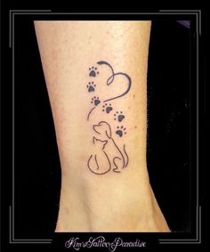 a small foot with a dog and hearts on it