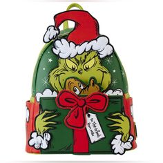 Grinch Cosplay, Dr Seuss Grinch, Grinch Santa, Dr. Seuss, The Grinch Stole Christmas, Santa Outfit, Loungefly Bag