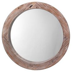 Betianna Rustic Lodge Natural Grey Wood Round Wall Mirror Wood Round Wall, Salvaged Wood Furniture, Coastal Style Decorating, Rusty Nail, Wood Furniture Design, Wood Frame Construction, Contemporary Wall Mirrors, Reclaimed Wood Projects, Oval Wall Mirror