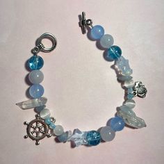 7 Inches In Length. Sirencore Accesories, Ocean Charm Bracelet, Sea Themed Bracelet, Beach Inspired Jewelry, Ocean Themed Gifts, Ocean Themed Bracelets, Ocean Bracelet Ideas, Aquatic Accessories, Oceanic Jewelry