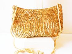 Beaded Evening Bag Gold Bead Bag Beaded Clutch Bag Gold Gold Sequined Bags For Party, Festive Gold Beaded Shoulder Bag, Gold Sequined Party Bag, Gold Sequin Party Bag, Gold Party Bags With Sequins, Gold Evening Bag With Gold Embroidery For Festive Occasions, Festive Gold Clutch With Gold Embroidery, Embellished Gold Shoulder Bag For Festive Occasions, Gold Embellished Shoulder Bag For Festive Occasions