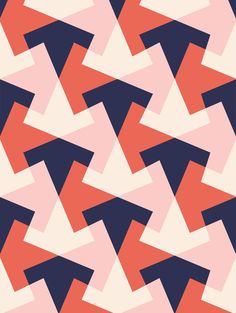 an abstract pattern with red, white and blue triangles on pink background for wallpaper