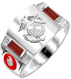 a red and white ring with an emblem on it