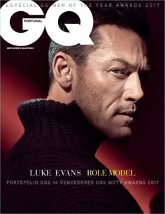 the cover of gq magazine features a man in black sweater and turtle neck sweater