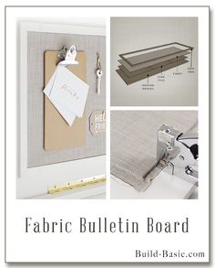 the fabric bulletin board is organized and ready to be used