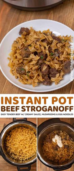 instant pot beef stroganonoff recipe in the crock pot with instructions