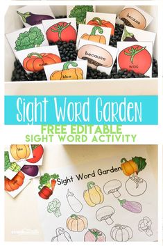 sight word garden printable worksheet for kids to practice sight words in the classroom