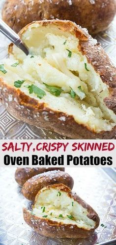 baked potatoes with salty crispy skinned oven baked potatoes are the perfect side dish for any meal