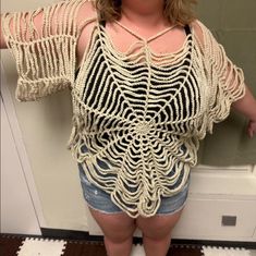 Own your October with this stylish custom-fit Spider Web Crocheted Top! It's made to fit you best and is the perfect sweater cover to wear for Halloween!  Pattern Credit: aperpetualmess (YT) Spider Web, Crochet Sweater, Custom Fit, Sweater Outfits, Crochet Top, Gender Neutral, Adult Outfits, Crochet, Pattern