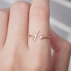 Color: Gold Color Initial Ring Gold Color Initial Ring Silver Color Initial Ring Rose Color Initial Ring A-Z letters open ring initials Initial Rings, Gold Initial Ring, Tiny Wedding, Mom Accessories, Letter Ring, Name Rings, 26 Letters, Initial Ring, Gold Initial