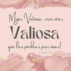 a pink rose with the words valiosa written in spanish and gold glitters