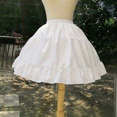 Women Lolita Skirt Petticoat Crinoline Gown Underskirt Tutu Cosplay White Casual | eBay White Skirts Short, White Petticoat Skirt Outfit, Poofy Skirt Outfit, Lamb Cosplay, Chiaki Cosplay, Piano Skirt, Plague Nurse, Rh Cosplay, Poofy Skirts