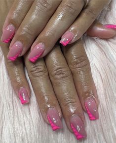 Multicolored Nails, Gel Overlay, Glow Nails, Creative Nail Designs, Short Acrylic, Bling Acrylic Nails, Acrylic Nails Coffin, Nails Coffin