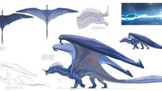 some type of blue and white dragon like creature