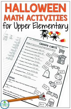 halloween math activities for upper elementary students to practice their handwriting and writing skills with the help of