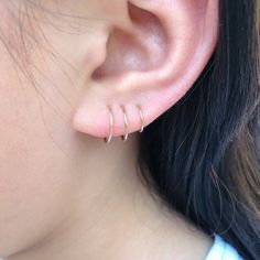 Tiny Hoop Jewelry, 14k Gold Hoop Cartilage Earrings With Ear Wire, Tragus Piercing Hoop, Mini Gold Hoops, Tiny Gold Hoop Earrings, Hoop Jewelry, Tragus Hoop, Hoop Earring Set, Silver Jewelry Cleaner