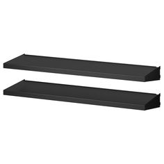 two black shelfs are shown against a white background