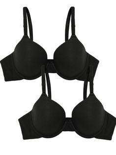 PRICES MAY VARY. 95% Cotton, 5% Spandex Imported Hook and Eye closure Hand Wash Only Hook and eye Closure 4 pack light lined underwire t-shirt bra Smooth cups to highlight a natural look featuring lighlty lined padding and underwire Cotton and spandex blend creates a soft, stretch fabric for all day comfort and longevity Black Bras, Everyday Happy, Clothes Making, Pack Light, Everyday Bra, Black Bra, T Shirt Bra, Natural Look, The Loom