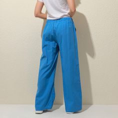 Pants New Women Loose Highwaist Cotton Linen Harempants Solid Women Summer Autumn Fashion Casual Pants Femalegympants Loosely Fitted Pull-on Style Sweatpants, Solid Straight Leg Pants With Elastic Waistband, Blue Harem Pants With Relaxed Fit And Straight Leg, Casual Blue Wide Leg Harem Pants, Blue Relaxed Fit Straight Leg Harem Pants, Wide Leg Pull-on Style Sweatpants, High Waist Wide Leg Pants With Pull-on Style, Solid Wide Leg Sweatpants With Pull-on Style, High Waist Wide Leg Pants With Loose Fit