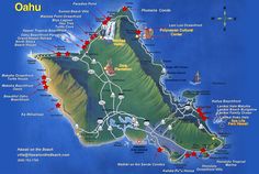 a map of oahuu showing the locations