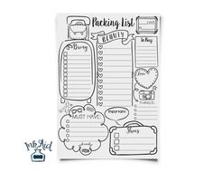 a planner sticker with the words teaching list on it and an image of luggage