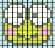 a cross stitch pattern with an image of a smiley face on the front and side