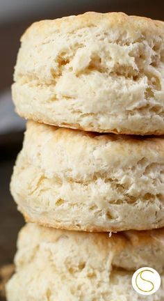 three biscuits stacked on top of each other