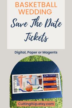 These New York Basketball-themed Save the Date tickets are sure to wow your guests. Whether you choose printable templates, printed tickets, or magnets, these tickets can be customized to feature your favorite team’s colors. Find even more basketball designs in our shop to match your wedding’s style and theme. Basketball Designs, Basketball Design