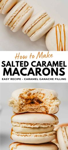 how to make salted caramel macarons - easy recipe and garnish filling