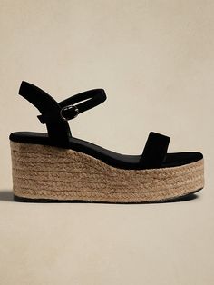 Platform Strappy Espadrille | Banana Republic Factory Trendy Affordable Zara Sandals, Platform Espadrilles Outfit, 2000s Sandals, Savannah Outfits, Espadrilles Outfit, Platform Espadrilles, Banana Republic Factory, Summer Look, Sandal Espadrille