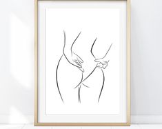 a black and white drawing of two hands touching each other