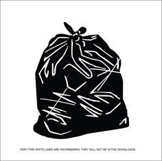 a black and white drawing of a bag with the words, very thin lines are watermarks they will not be in the