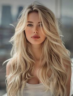 Natural Looking Blonde Hair, Beige Blonde Hair, Summer Blonde Hair, Blonde Hair Extensions, Honey Blonde Hair, Beige Blonde, Blonde Hair Inspiration, Long Faces, Long Blonde