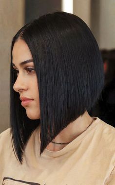 A stacked A-line bob with sharp angled layers and a sleek, voluminous finish Short A Line Haircut, A Line Haircut, A Line Bob, A Line Bobs