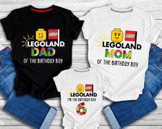 Legoland Birthday Shirt, Lego Birthday Shirt Family, Legoland Tshirt Ideas, Lego Birthday Shirt Boys, Lego Shirt Ideas, Legoland Outfit, Legoland Shirts, Toddler Tshirt Ideas, Lego Birthday Shirt