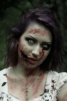 Zombie Make Up, Zombie Halloween Makeup, Makeup Zombie, Zombie Halloween Costumes, Zombie Prom, Zombie Face, Zombie Bride