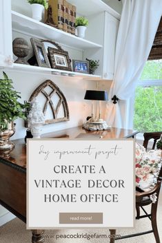 Learn how to instantly transform your home office into a stylish and timeless space with these creative tips for using vintage decor! Get excited about creating an inviting work environment that will spark inspiration.

Inject some charm and character into your home office with thrifted vintage decor! Get inspired to create an elegant yet timeless look with these easy tips. Vintage Office Design, Vintage Inspired Office, Decorating Your Office At Work, Small Vintage Desk, Cozy Office Space, Feminine Office Decor, Beautiful Home Office, Vintage Home Offices, Vintage Office Decor