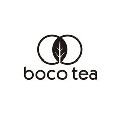 the logo for boco tea, which is designed to look like an egg and leaves