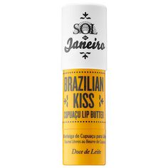 Brazilian Kiss Cupuacu Lip Butter - Sol de Janeiro | Sephora Brazilian Kiss, Shampoo Bar Recipe, Cupuacu Butter, Anti Aging Oils, Natural Lip Colors, Baking Soda Shampoo, Sephora Beauty, Lip Butter, Best Anti Aging