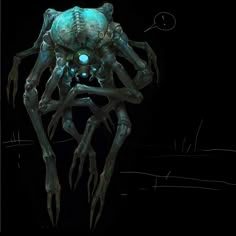 a drawing of a giant spider in the dark