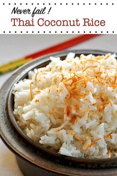 white rice in a brown bowl with orange sprinkles