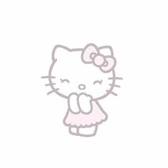 an image of a hello kitty with a bow on it's head and dress