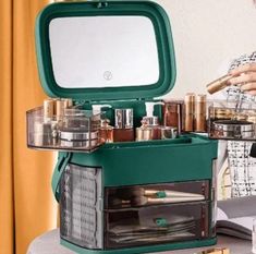 Say goodbye to messy, orderly storage, accessories & cosmetic storage boxes Finish: Green Mirror Storage, Lipstick Box, Acrylic Organizer Makeup, Makeup Organizers, Storage Accessories, Countertop Storage, Jewelry Organizer Storage, Acrylic Storage, Home Basics