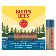 Limited Edition Wild Blueberry Lip Balm Burts Bees Chapstick, Lip Care Products, Personalized Lip Balm, Burts Bees Lip, Lip Trends, Mistletoe Kiss, Color Lip Balm, Wild Blueberries, Holiday Gift Sets