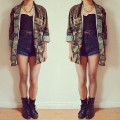 Vintage Camo Jacket (€40) ❤ liked on Polyvore featuring outfits, pictures, tops and instagram Vintage Camo Jacket, Mode Dope, Army Clothes, Kendall Style, Dope Fashion, Unisex Jacket