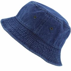 NEWHATTAN BRAND Denim Bucket Hats 100% Cotton Available in Small/Medium and Large/X-Large Brim/Visor measures approximately 2 Inner sweatband 2 brass eyelets for ventilation Brim Wide 2 " And 3.75 " Deep Crown, Size: S/M=56-57cm, L/XL=60-61cm Casual Denim Brimmed Sun Hat, Casual Brimmed Denim Sun Hat, Denim Blue Bucket Hat For Summer, Brimmed Denim Blue Bucket Hat For Summer, Wide Brim Denim Blue Bucket Hat For Summer, Denim Blue Wide Brim Bucket Hat For Summer, Denim Blue Wide Brim Bucket Hat For Beach, Summer Medium Wash Brimmed Bucket Hat, Dark Wash Denim Hat For Summer