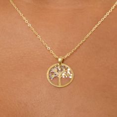 Ross-Simons - Italian 18kt Two-Tone Gold Cut-Out Tree of Life Pendant Necklace. 17.5". Widely recognized by many cultures, the tree of life is said to represent the four elements of nature and other spiritual symbols. Here, the tree is carefully crafted in polished 18kt yellow gold with 18kt white gold leaves, and suspends from a cable chain. Made in Italy. Springring clasp, 18kt two-tone gold tree of life pendant necklace. Tree Of Life Jewelry Gold, Elegant Tree Of Life Necklace For Anniversary, Elegant Yellow Gold Tree Of Life Jewelry, Elegant Yellow Gold Tree Of Life Necklace, Engraved Gold Nature-inspired Necklace, Nature-inspired Engraved Gold Necklace, Elegant Gold Necklace With Tree Of Life, Symbolic Gold Jewelry With Tree Of Life, Elegant Gold Tree Of Life Jewelry