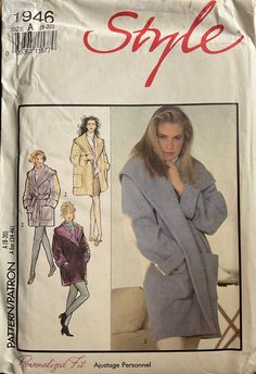 a woman's coat and jacket sewing pattern, with the words style on it